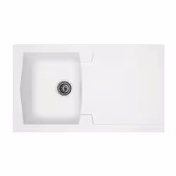 Évier de cuisine résine blanc Gamme Arena Type de fixation : à encastrer Nombre de cuve : 1 cuve Dimension : 860 x 500 mm Liv ...