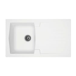 Evier à encastrer en résine Arena Moderna Blanc - Longueur 86 cm - 1 cuve