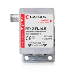 Cahors - Repartiteur coaxial/rj45 1 entree coax / 2 sorties rj45 0980503R13