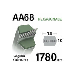 Courroie aa68 SNAPPER 1-0749 - 10749 - 7010749