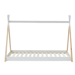 Lit enfant tipi TINY  pin blanc sommier inclus 90x190