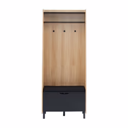Vestiaire dentrée JAPENDI  effet chêne et gris anthracite h185cm - Bois