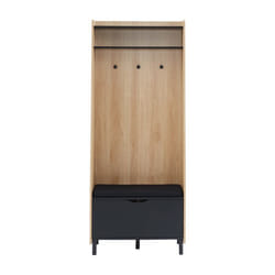 Vestiaire dentrée JAPENDI  effet chêne et gris anthracite h185cm - Bois
