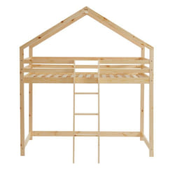 Lit mezzanine TINY  pin naturel  90x190 sommier inclus - Bois