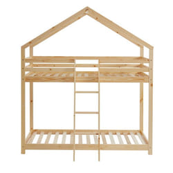 Lit cabane superposé - BAÏTA - Gamme TINY - Pin massif - 90 x 190 sommier inclus