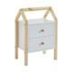 Table de chevet TINY  blanc  2 tiroirs