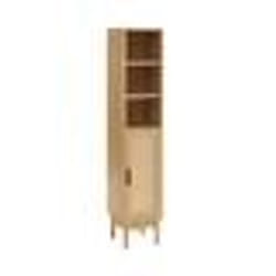 Colonne de salle de bain AMANA effet chêne et cannage rotin l30cm - Bois