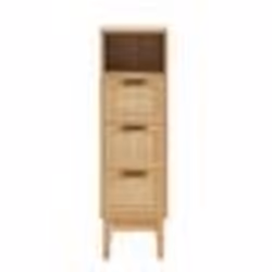 Demi colonne AMANA effet chêne et cannage rotin l30cm - Bois