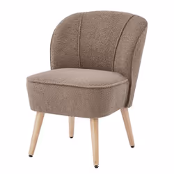 Fauteuil TIVOLI tissu bouclette taupe - Marron