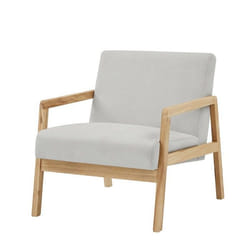 Fauteuil BONIFACIO en tissu gris clair