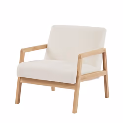 Fauteuil BONIFACIO en tissu bouclette blanc