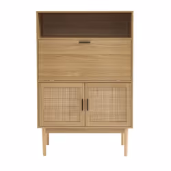 Secrétaire AMANA cannage rotin l90 cm - Bois