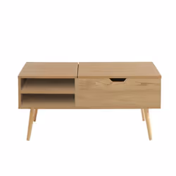 Table basse FLORENCE effet chêne foncé plateau relevable - Bois