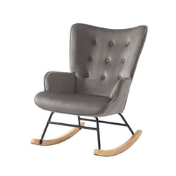 Fauteuil SUZIE velours gris rocking chair
