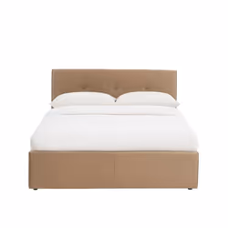 Lit coffre SEGURO velours marron glacé 140x190 sommier inclus