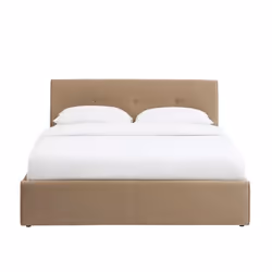 Lit coffre SEGURO velours marron glacé 160x200 sommier inclus