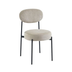 Lot de 2 chaises TEINA velours cotele taupe