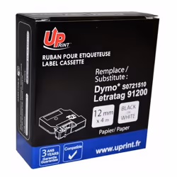 Ruban étiquette LETRATAG noir-blanc pour DYMO