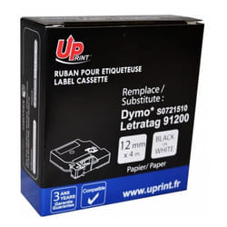 Ruban étiquette LETRATAG noir-blanc pour DYMO