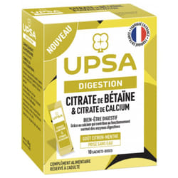 UPSA Digestion Citrate de Bétaïne et Citrate de Calcium 10 Sachets