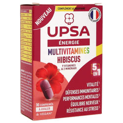 UPSA Énergie Multivitamines Hibiscus 5en1 30 Comprimés