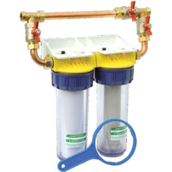 Polar - Double filtre 3/4'' bypass anti-calcaire avec équerre et cartouche FD34CBP