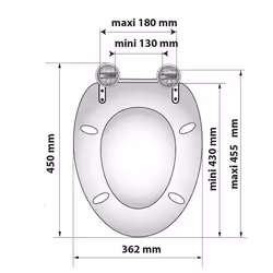 Allibert Abattant WC en HDF BOLIVA bleu canard