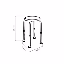 Allibert- Tabouret PMR pour bain, douche ou espace salle de bains ajustable USIS blanc