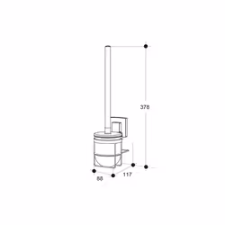 Allibert - Brosse wc kote inox chromé - Chromé