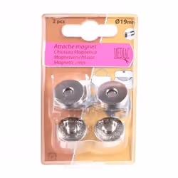 FERMOIR MAGNET A RIVETS argent 19mm