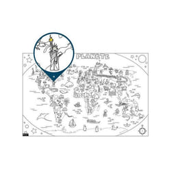 Coloriage géant - BOUCHUT - Le tour du monde - 120cm x 80cm - Certifié PEFC - Pour enfants à partir de 3 ans
