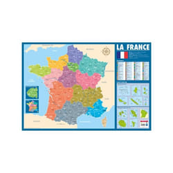 Poster pédagogique - Carte de la France administrative - 52x76cm - A afficher - Bouchut