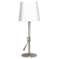 Unilux Inclinea lampe de table E27 12,4 W LED A Acier brossé, Blanc