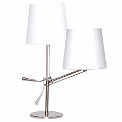 Unilux Inclinea lampe de table E27 12,4 W LED A Acier brossé, Blanc