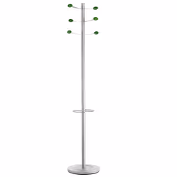 Unilux Bouquet, Colonne, Acier, 6 crochet(s), Gris, Bois, Vert