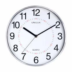 Unilux 400094280, Mur, Quartz clock, Rond, Gris, Plastique, Verre