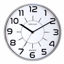 Unilux POP, Mur, Quartz clock, Rond, Gris, Acrylonitrile-Butadiène-Styrène (ABS), Plastique, Verre