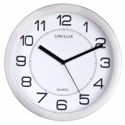 Unilux Attraction, Mur, Quartz clock, Rond, Gris, Acrylonitrile-Butadiène-Styrène (ABS), Verre