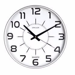 Unilux MAXI POP, Mur, Quartz clock, Rond, Gris, Acrylonitrile-Butadiène-Styrène (ABS), Plastique, Verre
