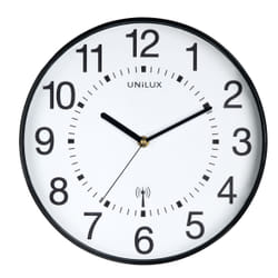 Unilux WAVE Horloge atomique Rond Noir