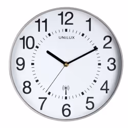 Unilux Wave, Mur, Quartz clock, Rond, Gris, Acrylonitrile-Butadiène-Styrène (ABS), Verre