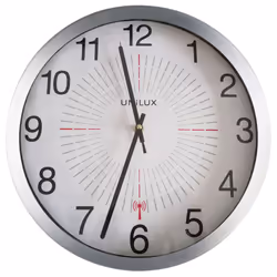Unilux Outdoor, Mur, Quartz clock, Rond, Gris, Acier inoxydable, Verre