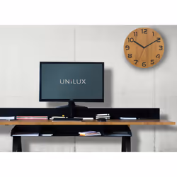 Unilux Palma Mur Quartz clock Rond Bambou