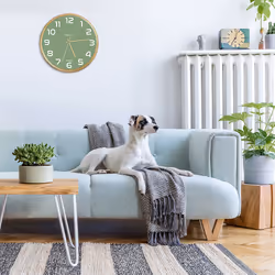 Unilux 400165098 Horloge murale et de table Horloge à quartz Rond Vert, Bois