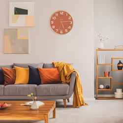 Unilux 400165111 Horloge murale et de table Horloge à quartz Rond Brick colour, Bois