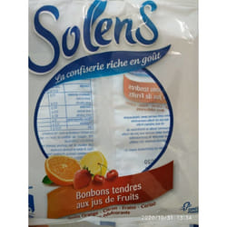 Open Food Bonbons tendres au jus de fruits - Solens - 100 g