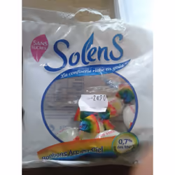 Open Food Bonbon Arc-en-ciel Sans Sucre - solens - 100g, Huile de palme, 6,1 g, 100 g, C, e100, e120, e330, e955, e965, Color ...