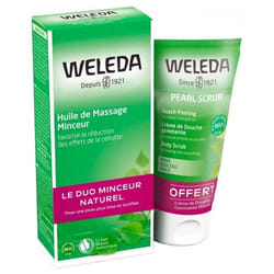 Weleda Huile de Massage Minceur au Bouleau 200 ml + Pearl Scrub Crème de Douche Gommante 150 ml Offerte