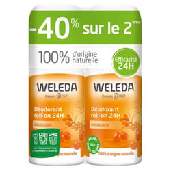 Weleda Déodorant Argousier Roll-on 24H Lot de 2 x 50 ml