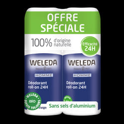 WELEDA - Duo Déodorant roll-on 24H Homme - 2x50 ml